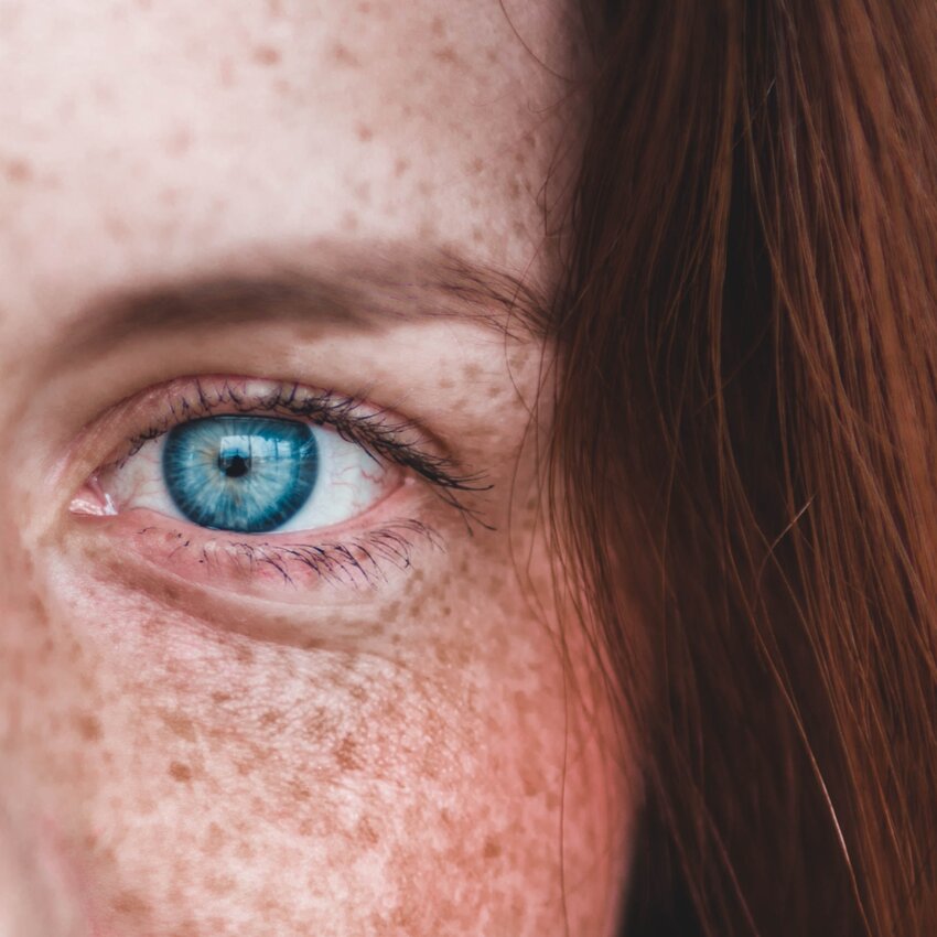 Close-up of a female face with focus on the eye