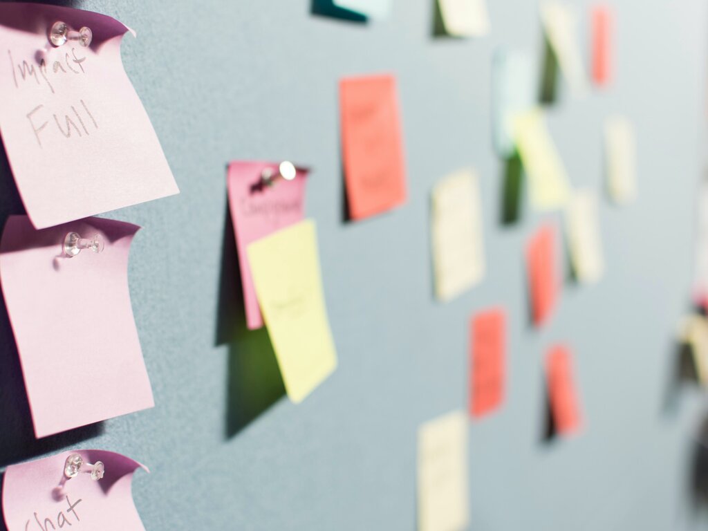 Close-up of a notepad wall