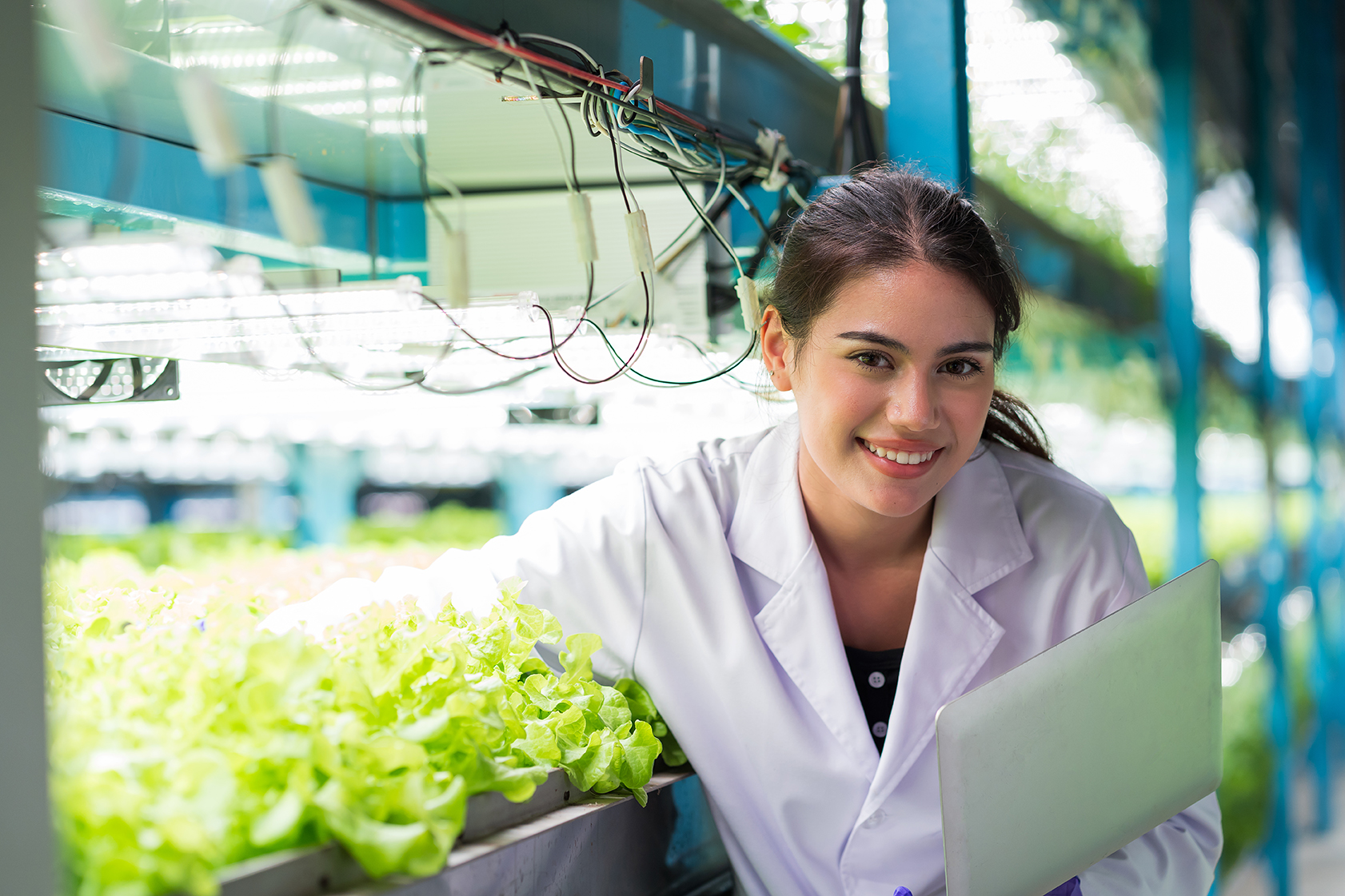 Student in food laboratory
