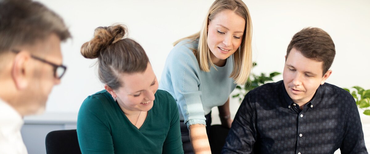 Employees in a meeting