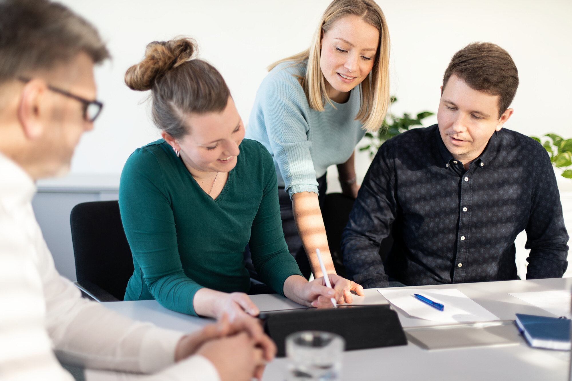 Employees in a meeting